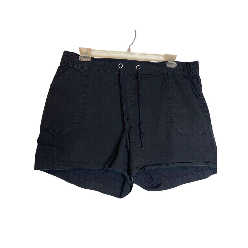 Lane Bryant Womens Pull-On High Rise Chino Shorts Drawstring Size 18 Black